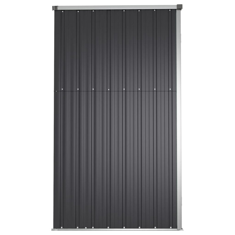 Anthracite Gray Galvanized Steel Lean-To Storage Shed, 88.6" x 35" x 63.4"