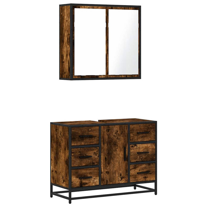 Alusine Bathroom Furniture Suite, Dark Wood
