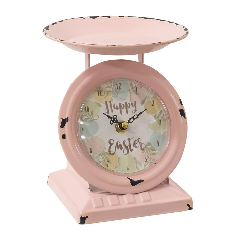 Numerical Metal Electrical Tabletop Clock Pink