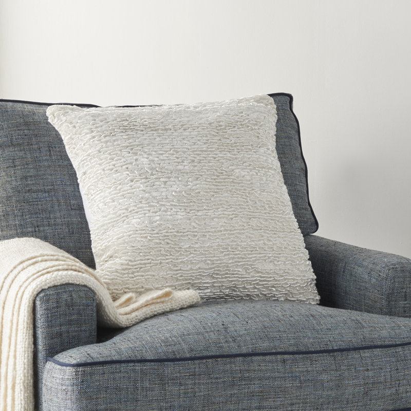  Housse de coussin carré et insert, 26 po x 26 po, Blanc