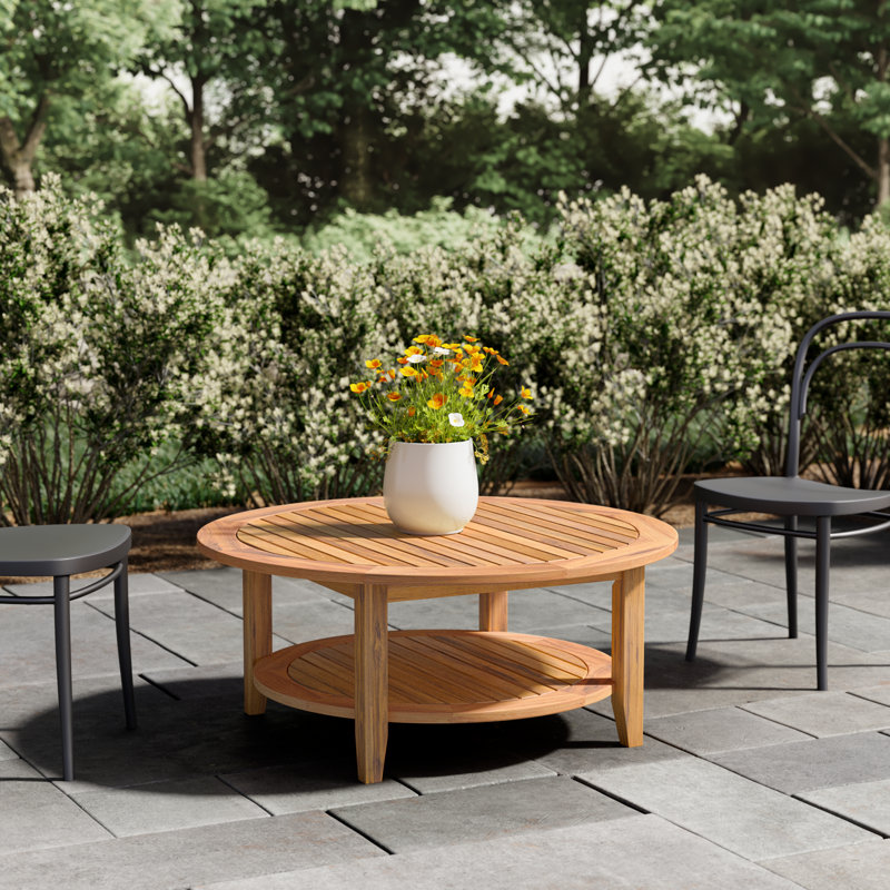 Finola Round Teak Outdoor Coffee Table , 40'' in. W 40'' in. D