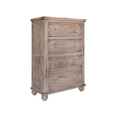 Selene 4 Drawer 36.5" W Solid Wood Dresser