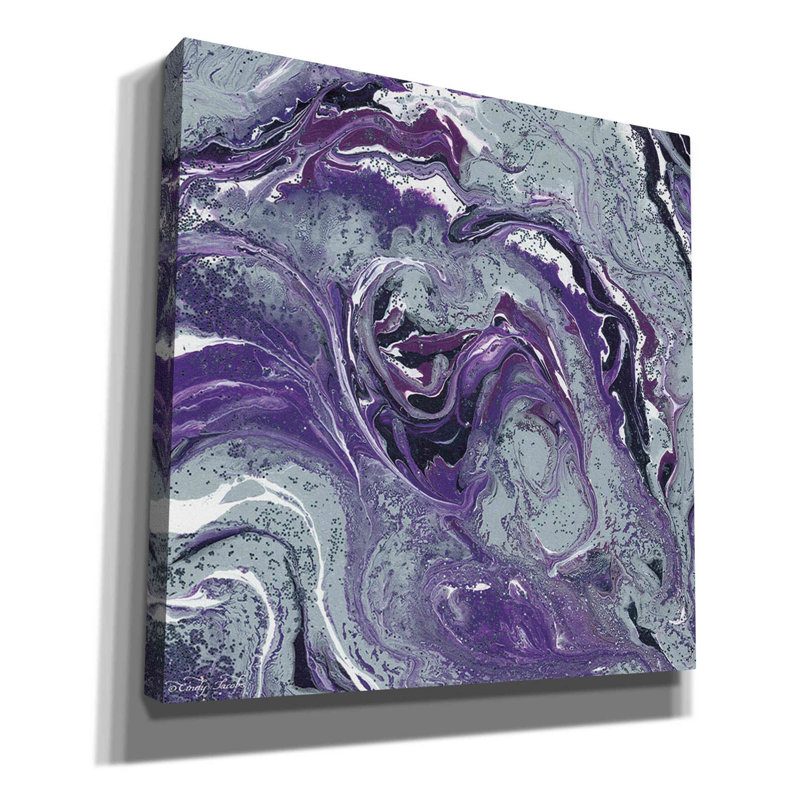 «Abstract in Purple I» par Cindy Jacobs, art mural sur toile, 18 po x 18 po, H 12 po x l 12 po x P 0,75 po