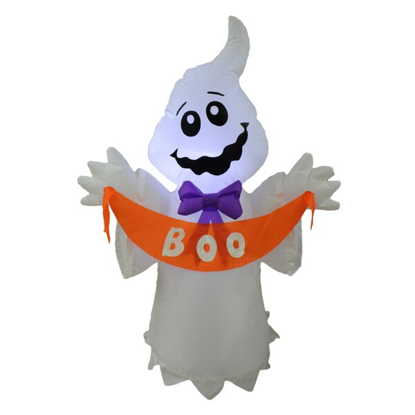 The Holiday Aisle® Halloween Ghost Inflatable with BOO Sign & Reviews ...