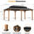 Horizon 12 Ft. X 20 Ft. Hard Top Gazebo With Solar Self Powered Led Lights, Mosquito Netting And Canopy Hook