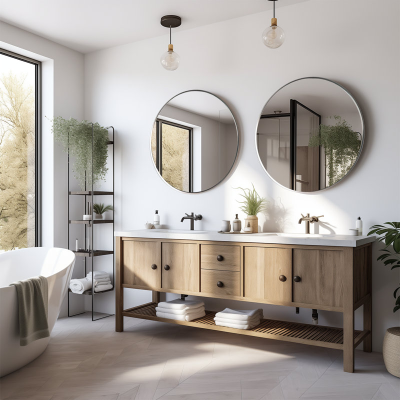 Miroir mural rond pour salle de bain, chambre à coucher, meuble-lavabo, 20 po x 20 po