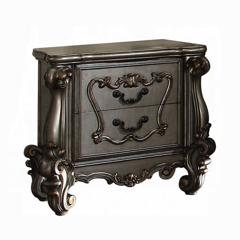 Versailles Nightstand, Antique Platinum