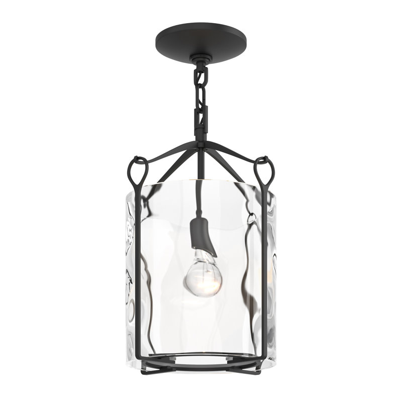 Bow 1 - Light Semi Flush Mount, Black, Water Clear