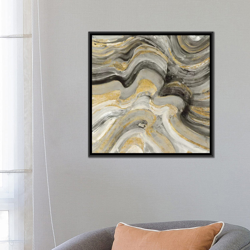 «Floating Lava», reproduction d'art sur toile, H 18 po x l 18 po x P 1,5 po, Toile encadrée noire, Pas de tapis