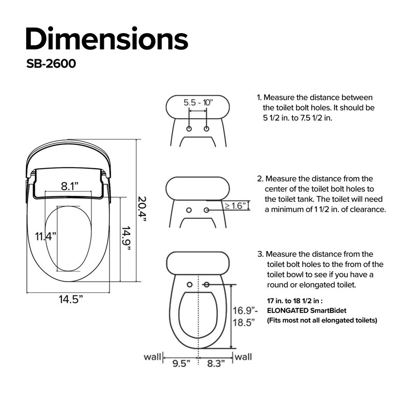 Elongated Toilet Seat Bidet