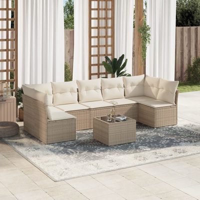Vidaxl Garden Sofa Set Beige PE Rattan Compact To Large Modular Set