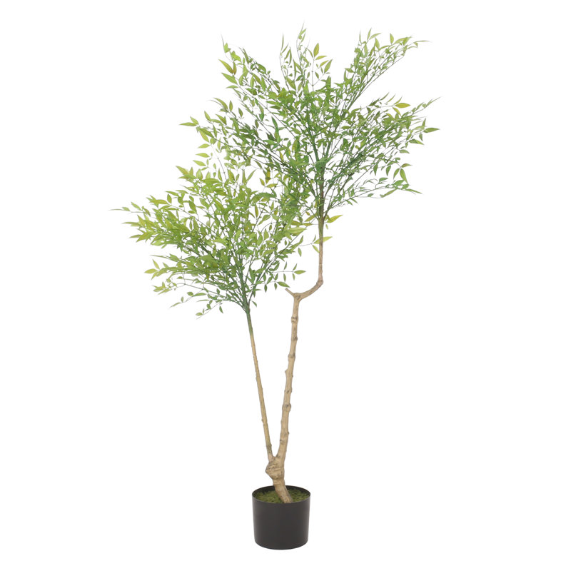47.2 " H Faux Eucalyptus Tree in Plastic Planter