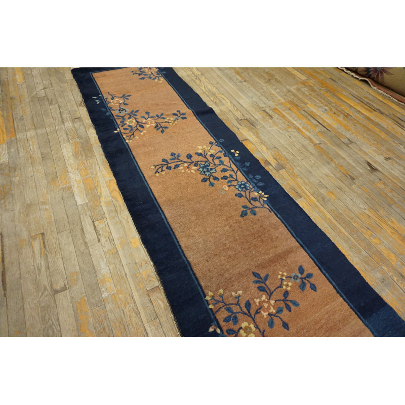 Tapis de couloir chinois à motif floral Earthy