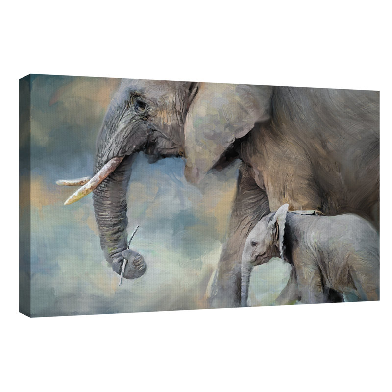 «Elephant Family» - impression sur toile tendue