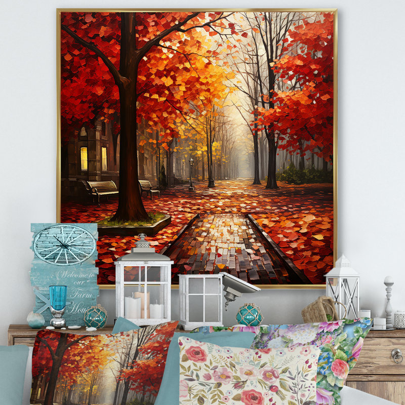 Arbre d'automne sycomore - Art mural sycomore, H 16 po x l 16 po, Or