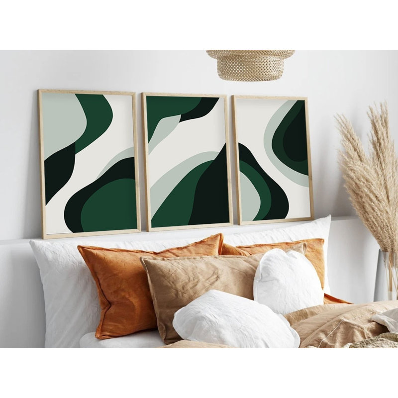 Élégante peinture décorative en panneau de fibres à densité moyenne (3 pièces), 19,7 po x 27,6 po chacune | 100% panneau de fibres à densité moyenne avec une épaisseur de 0,1 pouce, structure en bois massif (épaisseur: 1,0 pouce) | Parfait pour le salon, la chambre à coucher et le bureau