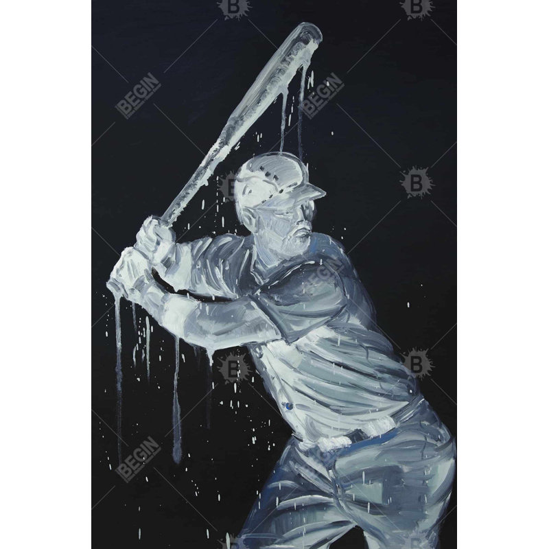 "Joueur de baseball" sur toile