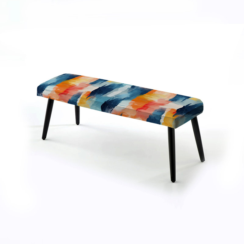 Banc rembourré rayé bleu Blue Artistic Explosion