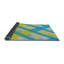 Tapis bleu/jaune tissé à la machine-1943024196