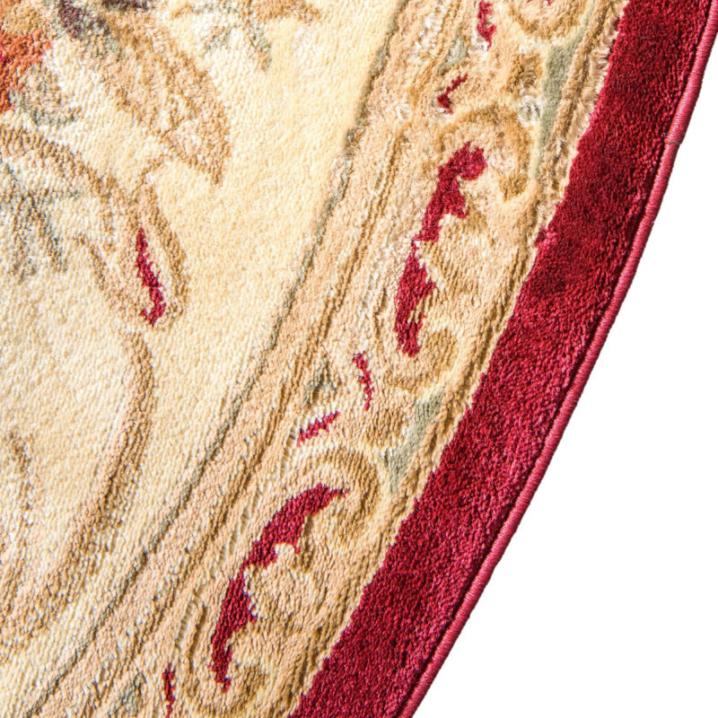 Tapis oriental rouge Rabito, Ovale 7 pi 11 po x 10 pi