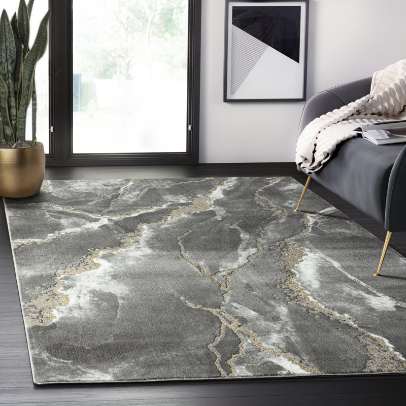 Mickleson Abstract Indoor Rug, Rectangle 4' x 6'