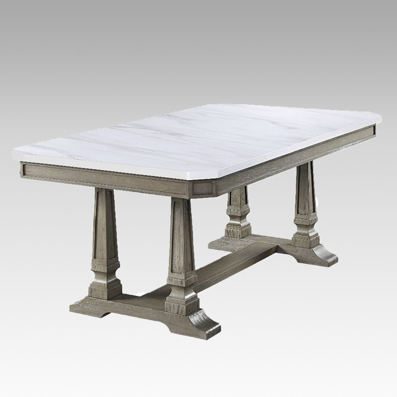 Arbenor Rectangular Faux Marble Top Dining Table