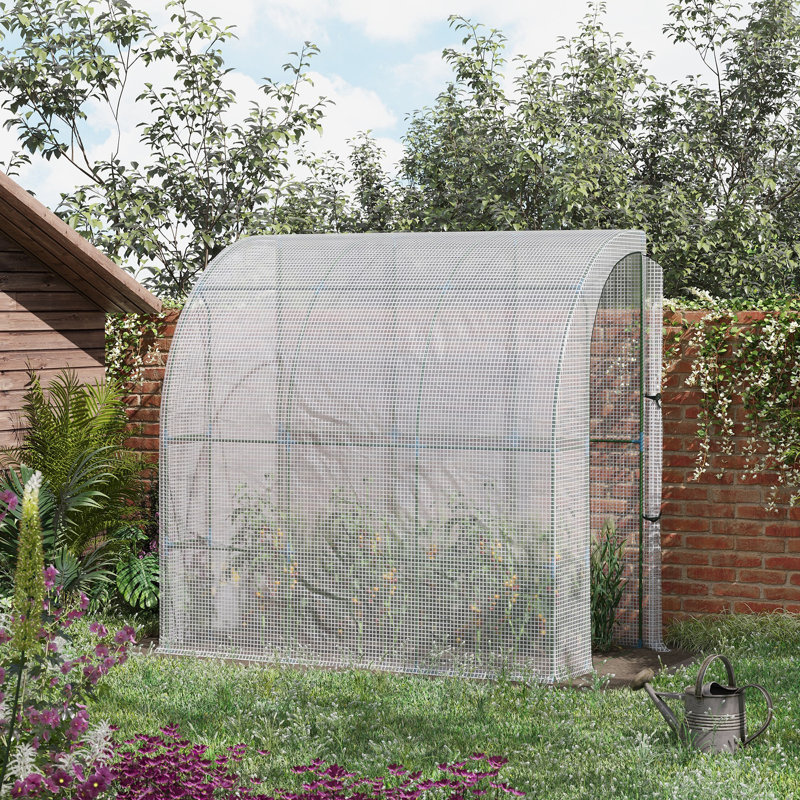Outsunny Outdoor Lean To Greenhouse, 83.5" H x 84.3" W x 46.5" D, White