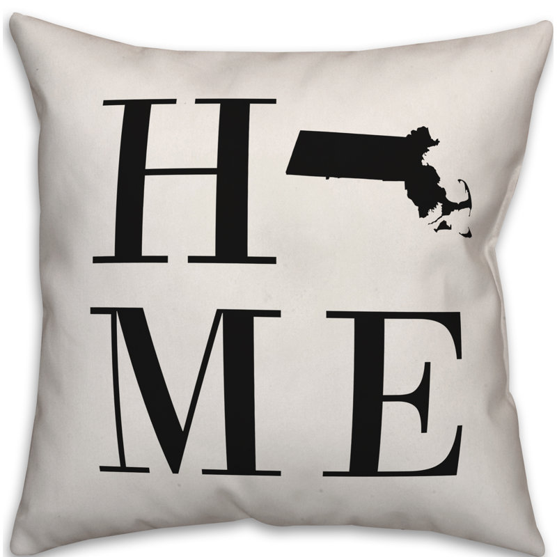 Alabama Home State Indoor/Outdoor Throw Pillow, Massachusetts
