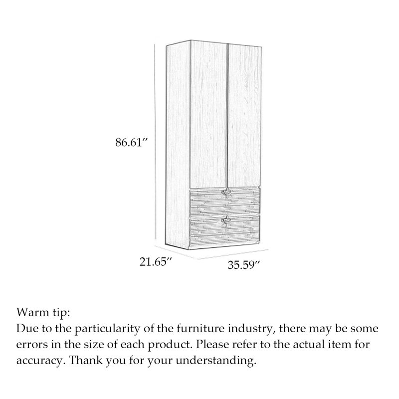 Armoire fonctionnelle à deux tiroirs en bois
