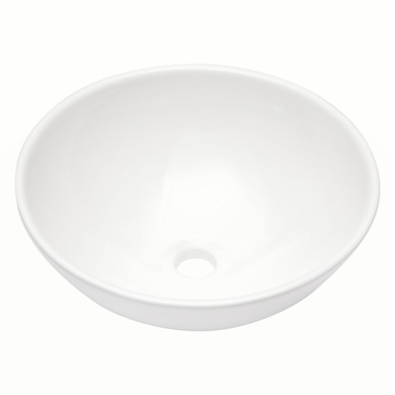 Lavabo de salle de bain vasque rond en céramique blanche 16 "X16"