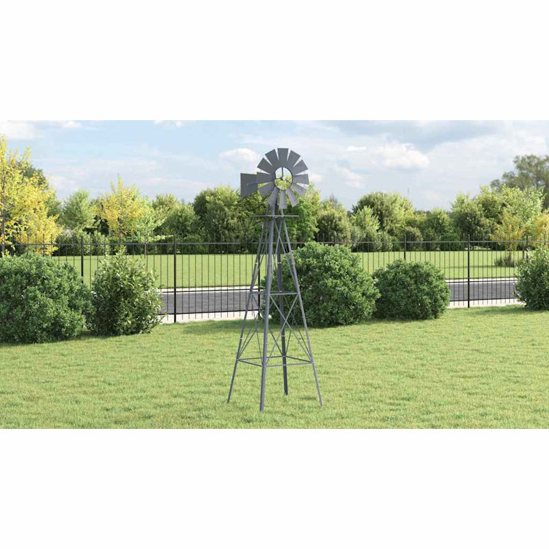  Windmill Grey Iron Garden Outdoor Feature Decorative Industrial Terrace