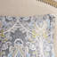 Housse de couette 5 pièces en coton gris pour lit très grand avec fermeture à boutons et coussins décoratifs de taille décorative brodée-124510978