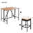 Wood Outdoor Table And Eight Stools With Easy Cushions All-Weather Bistro