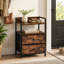 Table de chevet moderne avec tiroirs et étagères ouvertes – Table d'appoint de chambre en bois brun foncé pour le rangement – ​​Couleur : Brun-852409438