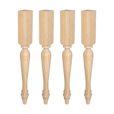 Pieds carrés Berenisse en bois massif H 35-1 / 4 po x 3-1 / 2 po, paquet de 4