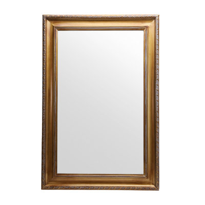 Wood Square Wall Decorative Mirror for Bathroom Bedroom