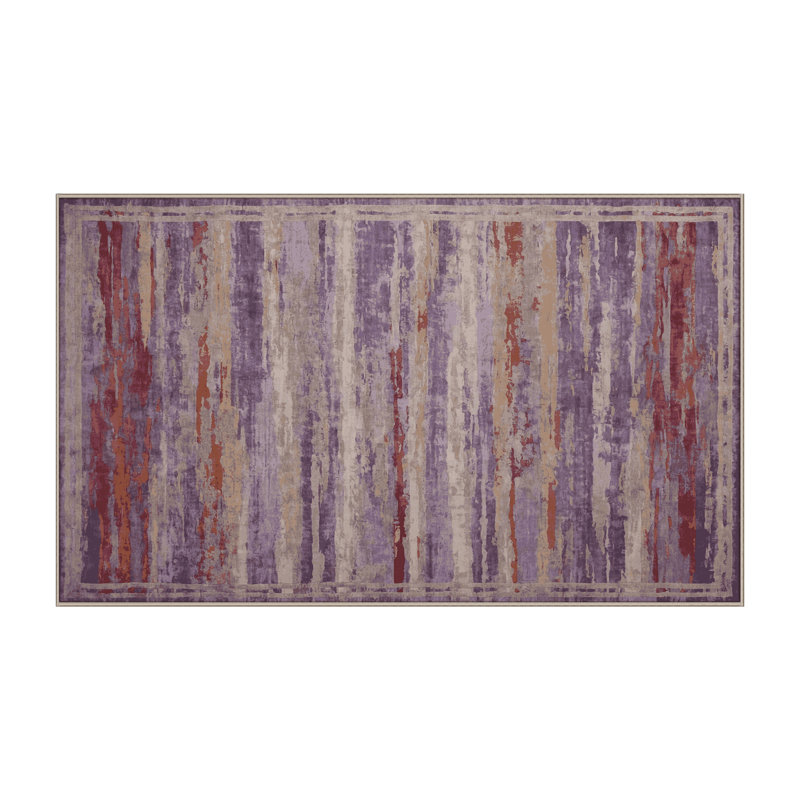 Tapis beige soyeux et moelleux, Rectangle 5 pi x 7 pi