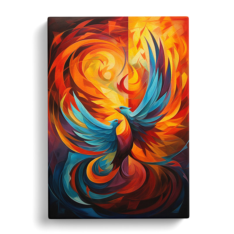 Phoenix Cubism Art - Wrapped Canvas, 76cm H x 50cm W x 3cm D