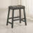 Set of 2 Rustic Counter Stools, 25-Inch Backless Wooden Farmhouse Barstools with Faux Leather Seat, Distressed Finish, Space-Saving Design