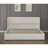 White King - Sized Boucle Bed Frame, Upholstered With Headboard And Metal Legs, No Box Spring Necessary. Comfortable Foam Padded Back Sides, Skin Fabric, Modern Wingback Design Nailhead Trimmed Arms,