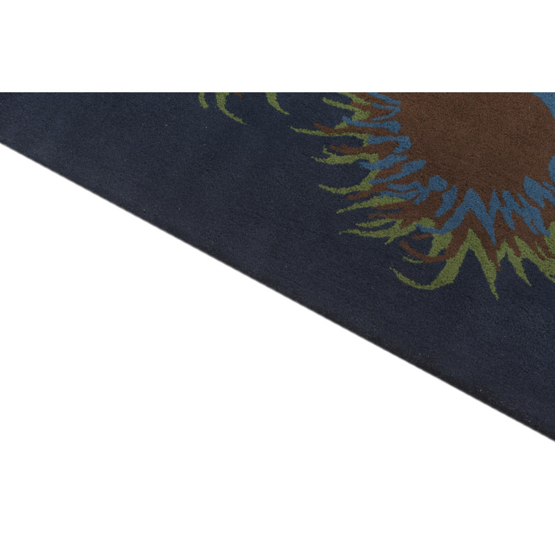 Tapis carré bleu marine Otto