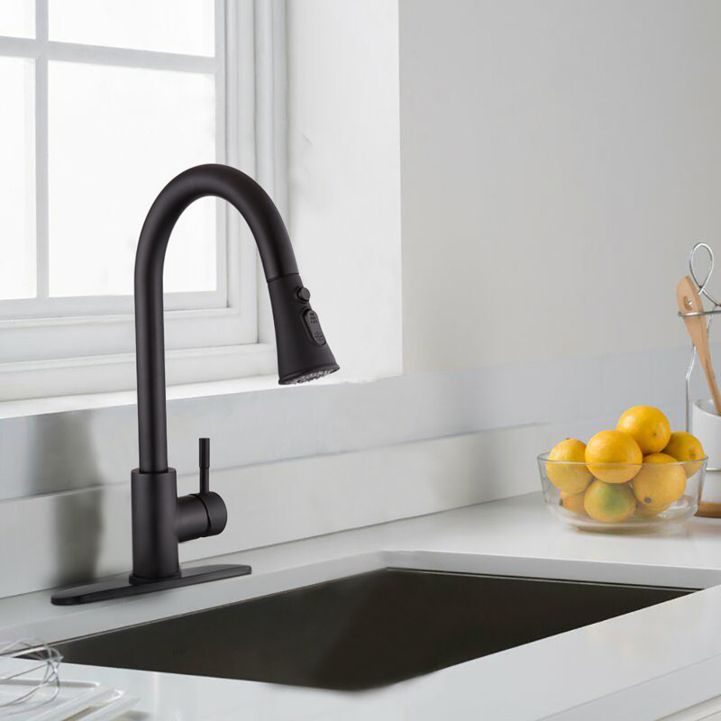 WESTINUS Pull Down Kitchen Faucet, Matte Black