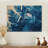 Palms In Velvet Blue Harmony II - Palms & Palm Trees Wood Wall Decor - On Natural Pine Wood-2004540483