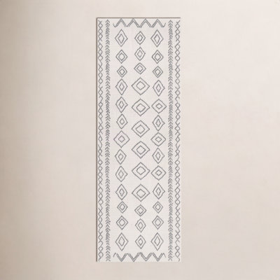  Ivory Dark Grey Outdoor Moroccan Rug