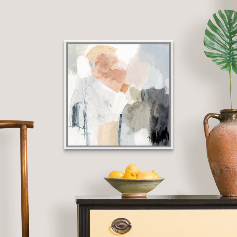 Singe I par Victoria Barnes - reproduction d'art sur toile, Cadre flottant blanc, H 22 po x l 22 po x P 1,75 po