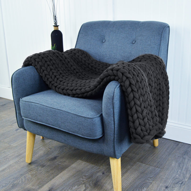 Maxine Asawer Knitted Throw, Gray