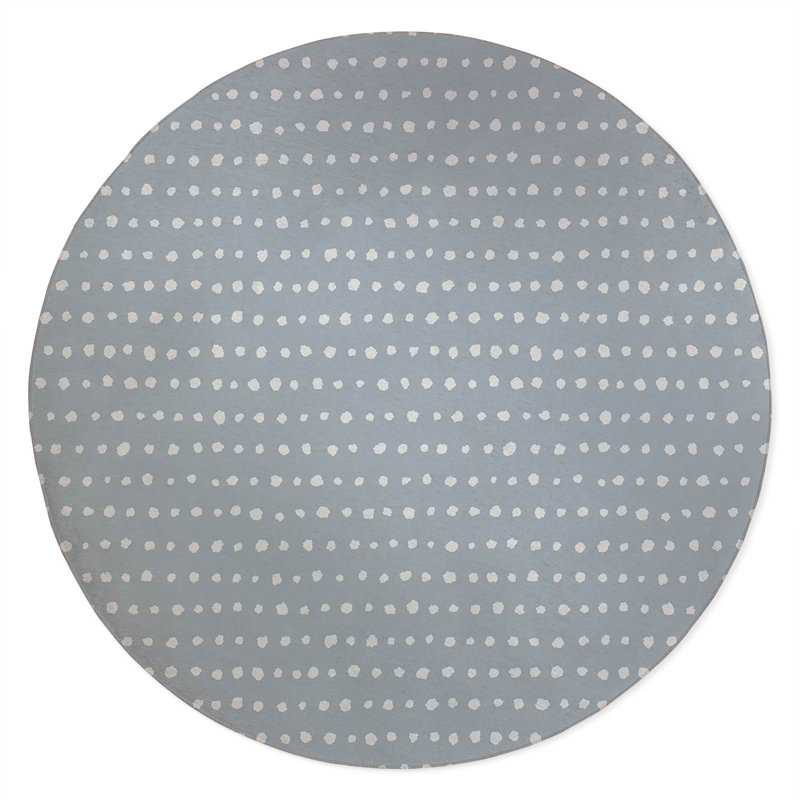 Dot Row Non-Slip Outdoor Rug, Round 5'