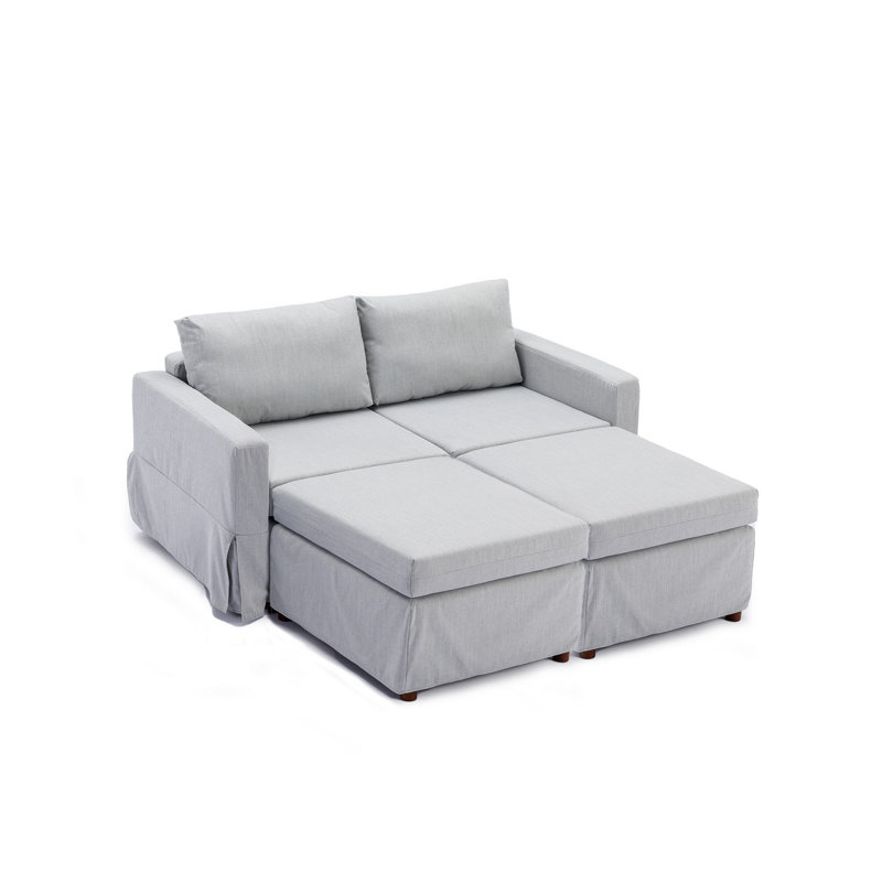 Canapé 34,25 po Gerlisa, Lin gris pâle