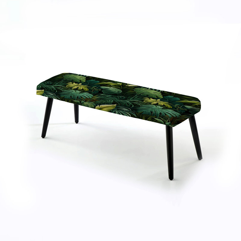 Motif tropical de la jungle - Banc rembourré noir Tropical