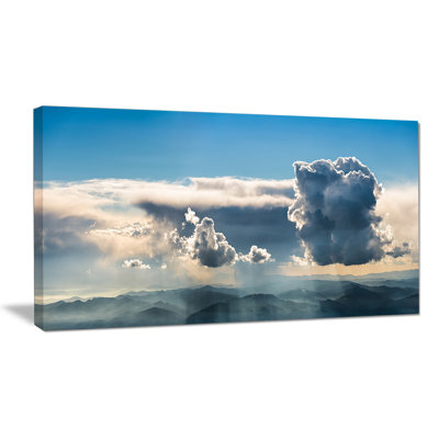 Heavy Clouds in Sky Panoramic View Photographic Print on Wrapped Canvas